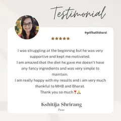 She was amazed that the diet I gave her used simple, easy-to-find ingredients. My supportive and motivational approach helped her when she was struggling at the beginning.
