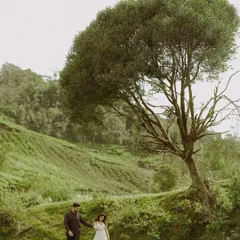 A walk through the vast, green expanse of a tea estate. We use stunning landscapes to frame your story, creating cinematic and breathtaking pre-wedding photographs.