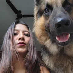 A happy, goofy selfie with Spartan. Our relationship is built on love, trust, and a lot of fun.