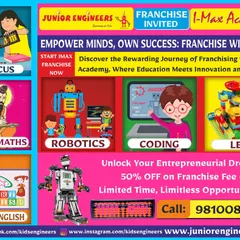 Diversify your educational offerings and maximize your business potential with our expanded I-Max Academy programs. This image shows how you can combine our popular robotics and coding classes with high-demand subjects like Abacus, Vedic Maths, and Smart English to create a comprehensive learning academy.