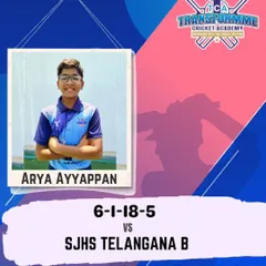 An excellent spell from Arya Ayyappan, who took a brilliant five-wicket haul in the U-14 Cricket Odyssey Tournament.