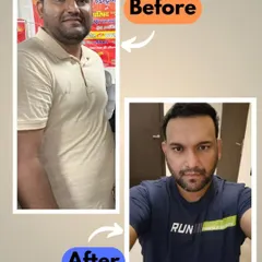 This is what sustainable change looks like. This transformation was achieved in just 3 months through a personalized diet plan focusing on fat loss, not just weight loss, using everyday kitchen ingredients.