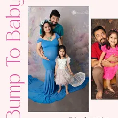 The "Before." A beautiful family portrait taken during the maternity session, filled with anticipation and love for the little one they are about to meet.