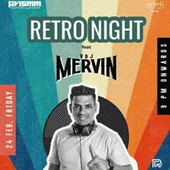 The poster for my 'Retro Night' at one8 Commune in Pune. I specialize in throwback sets that bring the best of the 80s and 90s to life.