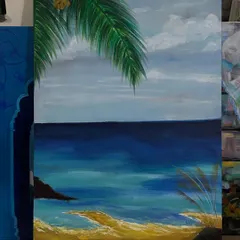 A peaceful seascape I painted, titled 'Sukoon' which means peace or tranquility. My landscape classes focus on how to capture the mood of a place, from the sky and water to the smallest details.