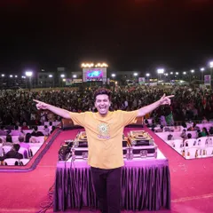 The view from the stage during a Navratri celebration is just pure energy. Seeing thousands of people celebrating together is an unmatched feeling.