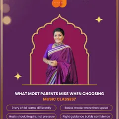 This graphic is for parents choosing a music class for their child. It highlights what truly matters: personalized learning, strong basics over speed, and an inspiring environment that builds confidence without pressure.