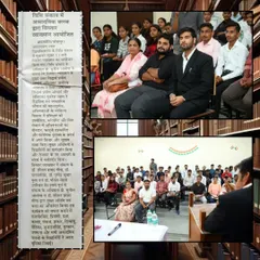 A collage from the seminar at JNVU, where I interacted with students and faculty on a wide range of legal subjects.