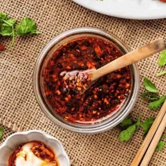 My homemade Chilli Shrimp Oil, a versatile condiment that adds a kick to everything from noodles to dumplings. It's packed with flavour from dried shrimp and aromatic spices.