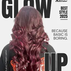 Basic is boring. This magenta hair color is styled into voluminous curls, showcasing the vibrancy and shine I achieve even with bold fashion shades.