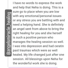 It is a joy to see clients move from depression and past traumas to a life that feels changed. This review highlights how a single session can begin the healing process and bring blessings.