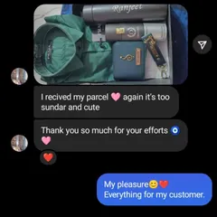 "I recived my parcel again it's too sundar and cute." A repeat customer expresses their happiness with their new hamper.