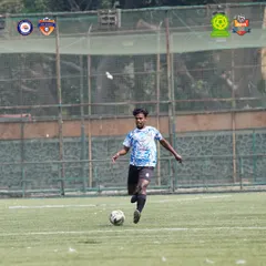 Action from our 3-0 win. A player advances the ball with confidence, showcasing the attacking intent that led to our victory. Every player is comfortable and composed on the ball.