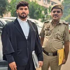 A strong working relationship with law enforcement is crucial in criminal law. Here I am outside the court with a Station House Officer from the Delhi Police, collaborating to ensure the legal process is navigated effectively for my clients.