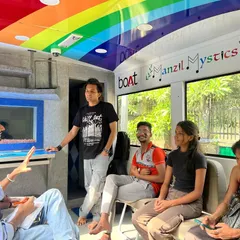 Our Kalakaar fellows explore the Music Bus, a mobile studio where they will soon record their own songs. This facility provides them with invaluable industry-level experience.
