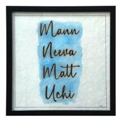 'Mann Neeva Matt Uchi' is a philosophy I hold dear: be humble in mind, and elevated in thinking. I created this hand-painted piece to serve as a beautiful daily reminder, combining a watercolor wash with calligraphy.