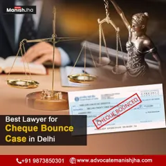 The scales of justice and a bounced cheque symbolize the legal recourse available to you. I leverage my expertise as a cheque bounce case lawyer in Delhi to balance the scales in your favor.