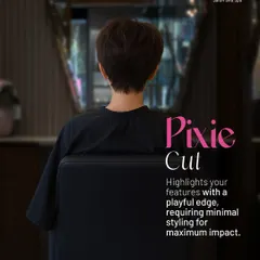 The Pixie Cut. A bold and playful style that highlights your features. We tailor our pixie cuts to be low-maintenance while delivering maximum impact.