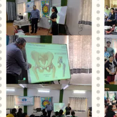 Dr. Arora explaining the anatomy of the hip and knee joint during the workshop. Understanding anatomy from a medical expert is crucial for yoga teachers to guide their students safely.