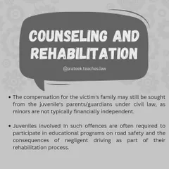 Even if the driver is a minor, the victim's family can still seek compensation from the parents or guardians under civil law. Rehabilitation is also a key component of the juvenile justice process.