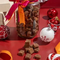 My chocolate fudge bites are based on a Russian fudge recipe. They are salty, decadent, and melt on your tongue. Also eggless.