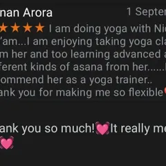 "Thank you for making me so flexible." Helping my students learn advanced asanas and discover their body's potential is what I love to do.