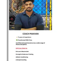 Coach Makhan brings over 7 years of experience in athletic conditioning and lifestyle coaching. He designs programs that build real-world fitness and endurance.