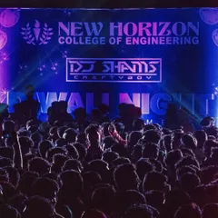 The view from the stage at New Horizon College of Engineering for their Diwali Night. The energy from a sea of students is a powerful and humbling experience.