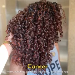 Inspired by the Cancer zodiac sign, this warm, deep-toned color is like a cozy hug for your curls. It adds richness without overpowering the texture.