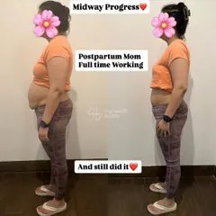 For all the postpartum moms, I see you. This client, a full-time working mother, transformed her body and reclaimed her confidence after pregnancy. My postpartum fitness plans are designed to help you heal and get stronger safely.