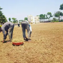 Another shot of the initial groundwork at the Vadodara park project, showing the scale of the area we had to develop.