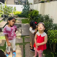 The children's expressions of curiosity and wonder are priceless. Asking questions and making observations are the first steps of the scientific method.