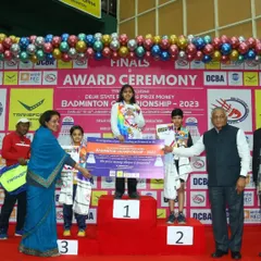 This is what we train for. I am incredibly proud to see my student on the winner's podium, taking a runner-up position at the Delhi State Ranking Prize Money Badminton Championship. This is a result of pure hard work and dedication.