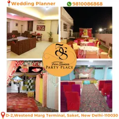 This collage provides a glimpse into the different environments we can create. It features our indoor lounge, an outdoor night event with stage lighting, a colorful entrance, and a detailed stage setup, demonstrating our comprehensive venue management.