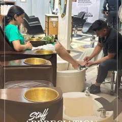 A candid shot of my team at work. I am so grateful for their hard work and artistry. They are the hands that create beauty and confidence for our clients every day.