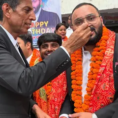 A senior advocate honoring me on my birthday. I am grateful for the affection and respect I receive from my legal family.