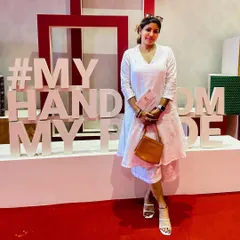 Attending the National Handloom Day event. This post shows my support for homegrown brands and government initiatives, positioning me as an influencer who is aligned with cultural and 'Vocal for Local' campaigns.
