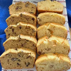 A beautiful spread of my classic tea cakes, sliced and ready to serve. My e-book gives you the recipes for all these crowd-pleasers, from nutty loaves to simple vanilla cakes.