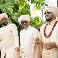 For our founder Ujjwal's wedding, we synchronized the clothing for 26 men in the family. The result was a stunning baraat and beautiful family photographs that will be cherished for years.
