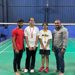 Two of our talented young female players posing with their winner and runner-up medals after a hard-fought final.