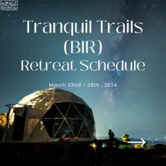 Here is the full schedule for our "Tranquil Trails" retreat in Bir. Join us for an unforgettable journey filled with yoga, nature walks, stargazing, and moments of serenity.