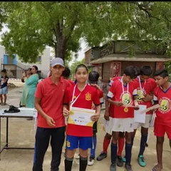 Aaryan Hussain receiving an award for his performance. His journey is an inspiration to all our young players dreaming of a future in football.