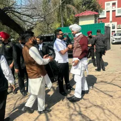 In Chandigarh, discussing the farmers' protest with Amarinder Singh Raja Warring, President of the Punjab Congress. The intersection of law and policy is a key area of my focus.