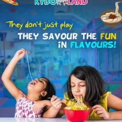 They don't just play, they savor the fun in flavors. Watching two friends share a bowl of noodles and laugh together is what our cafe space is all about. It's a place to recharge and connect.
