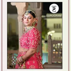 For this beautiful bride in Bharatpur, I created a soft glam look with a focus on a radiant complexion and rosy tones to complement her stunning pink lehenga.