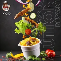 This is the Big Mojo Mutton Biryani, a generous portion for sharing. It's packed with tender mutton and flavorful rice, just like you'd make at home.