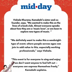 In this Mid-Day article, we explain our vision for The Naad Collective as being like a book club, where people can express themselves freely without feeling left out.