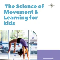We believe in the science of movement and learning. A child performing a backbend demonstrates the physical skill, while the graphic reinforces our commitment to an evidence-based curriculum.