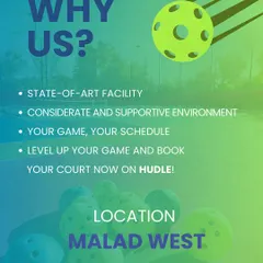 A quick summary of why you should play here. This poster for my Malad West location emphasizes the state-of-the-art facility and the supportive environment I foster for all players.