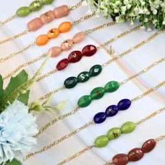 For a touch of elegance, I offer these beautiful Quartz Rakhi bracelets. Available in a variety of colors, each stone is personalized with an initial, creating a stylish keepsake he can wear all year.